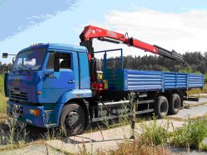 Бортовой автомобиль на шасси КамАЗ-53229 с КМУ