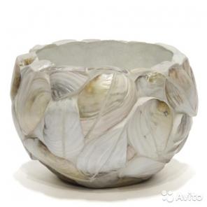  Round bowl kabibe shell leaves Celebes