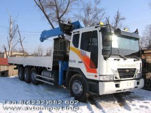 Daewoo, бортовой с краном 2004г, борт 20т, стрела 7т-НОВАЯ
