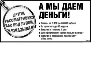 Быстрый заем без справок и залога. До 25000 руб. на 6 мес.
