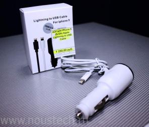Автомобильное зарядное устройство-iPhone 5, iPad 4