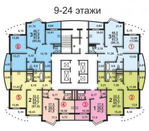 3-х комнатная г. Красногорск, Подмосковный б-р. 7