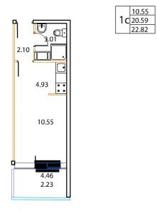 Студия в Никольском. 22,82 кв. м.