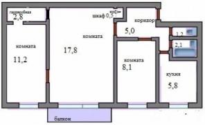 3-х комнат. квартира, Москва САО, 54,5 кв .м.
