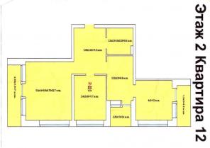 Трехкомнатная квартира 88.3 кв.м.