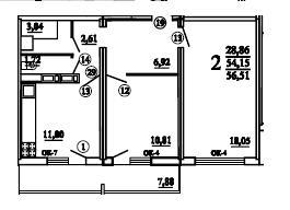 Продам 2-х комнатную квартиру в Краснодаре, район 40 лет Победы