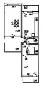 Продам 2-х комнатную квартиру в Краснодаре, р-он 40 лет Победы