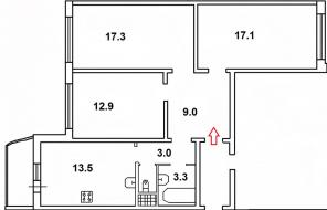 Продажа трехкомнатной квартиры в Красносельском районе Санкт-Петербурга