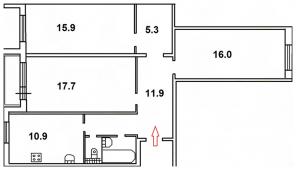 3-к. квартира 81 м², Фрунзенский район, СПб