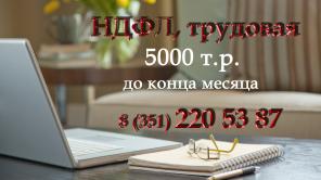 НДФЛ трудовая! Скидка 33% конца месяца! Звони!