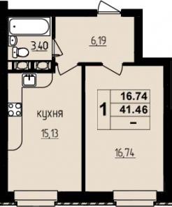 Жилой комплекс продается однокомнатная квартира