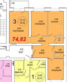 Продаю 3-х комнатную квартиру в новом доме, Техническая 3а