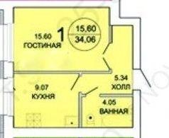 1-комнатная квартира в новостройке на Технической 3а