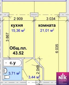 1 комнатная квартира в Новостройке