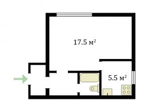 Продажа 1-к. кв. 28 кв.м, Кировский р-н, СПб
